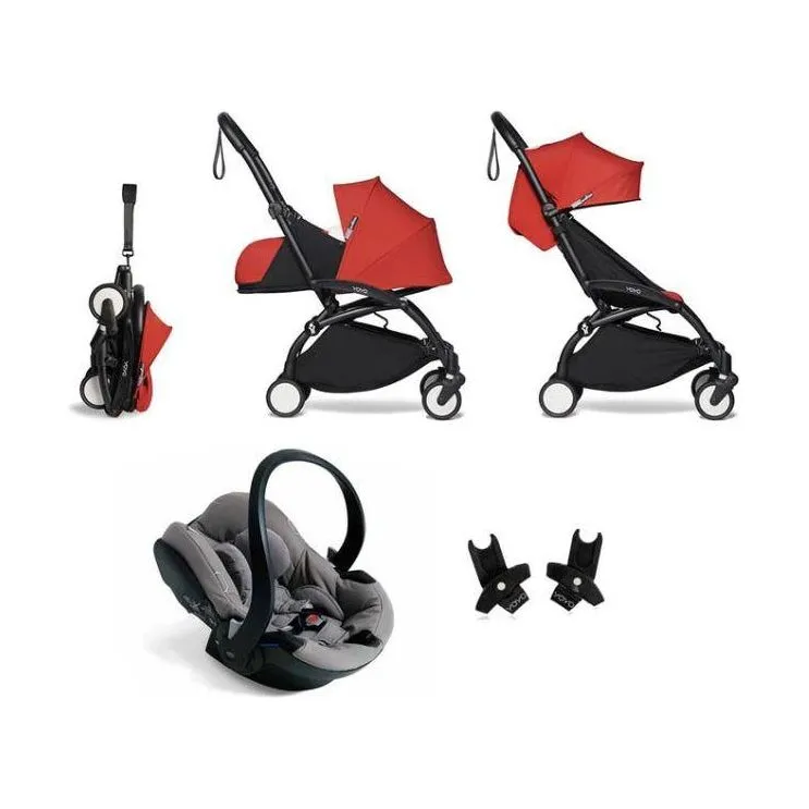 BABYZEN YOYO² Travel System - Red bundle (car seat   fabric pack with frame)