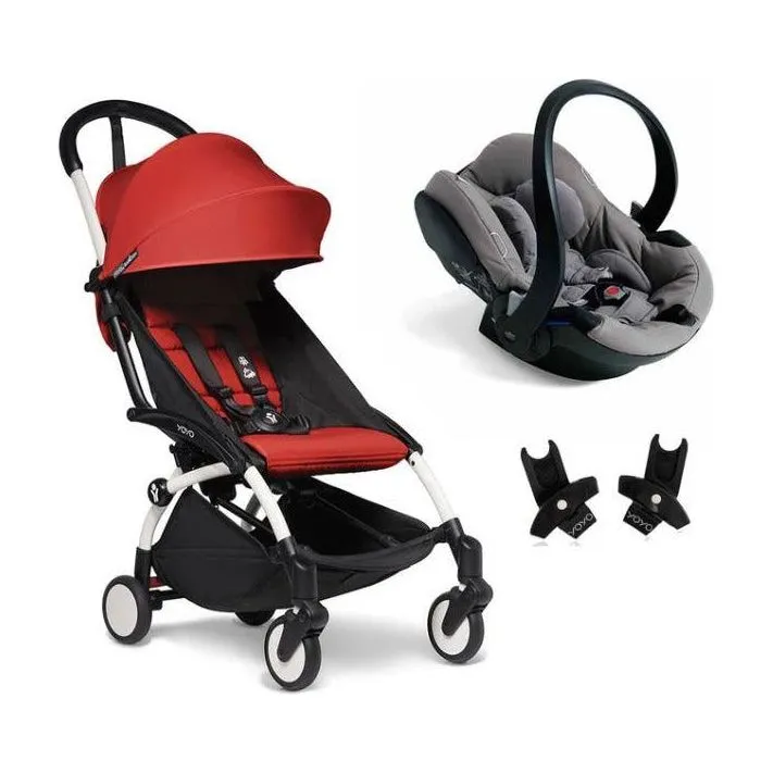 BABYZEN YOYO² Travel System - Red bundle (car seat   fabric pack with frame)