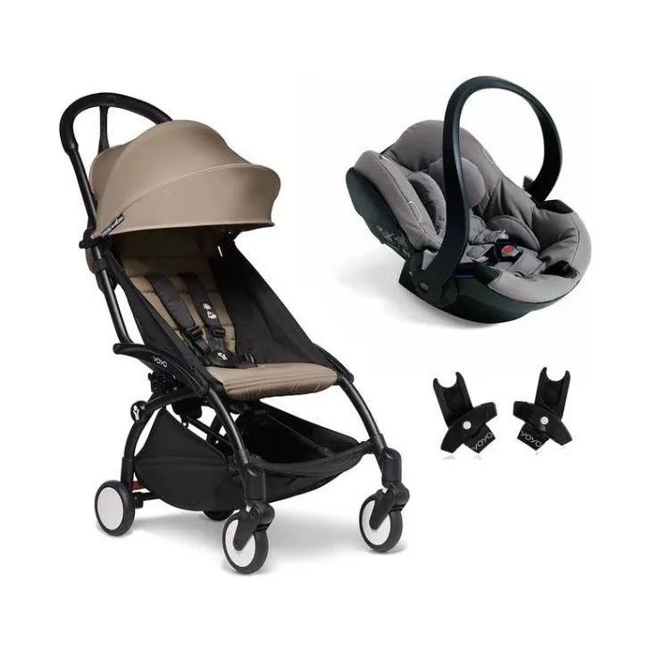 BABYZEN YOYO² Travel System - Taupe bundle (car seat   fabric pack with frame)