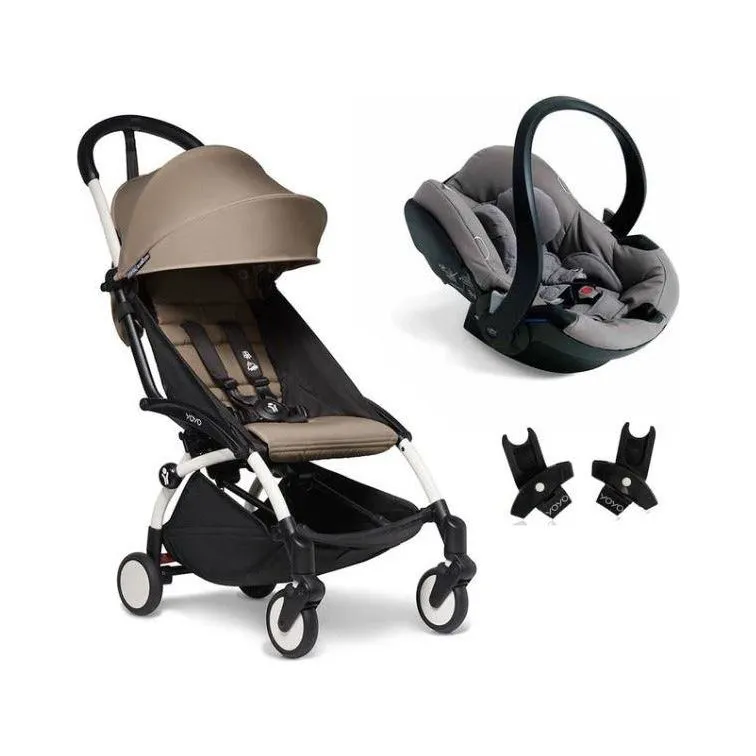 BABYZEN YOYO² Travel System - Taupe bundle (car seat   fabric pack with frame)