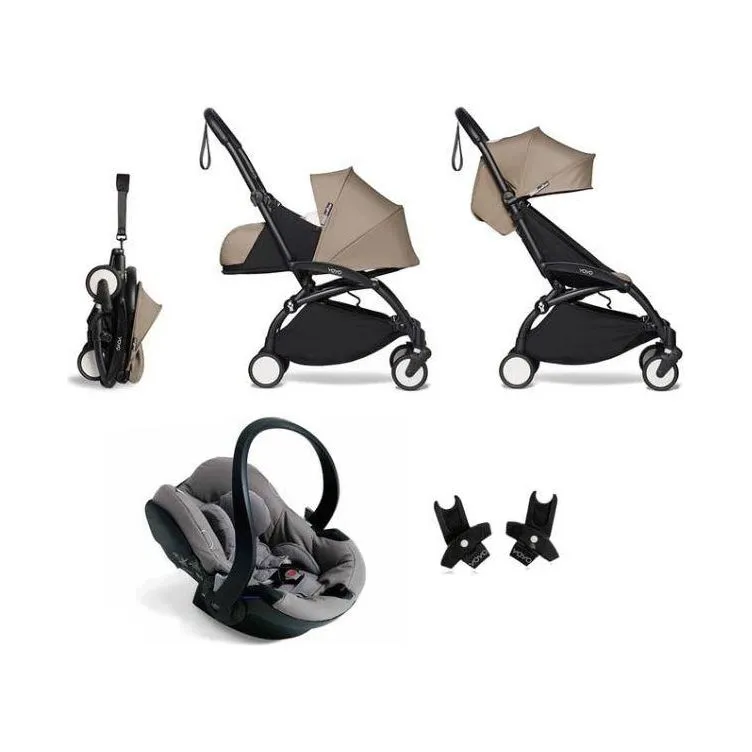 BABYZEN YOYO² Travel System - Taupe bundle (car seat   fabric pack with frame)