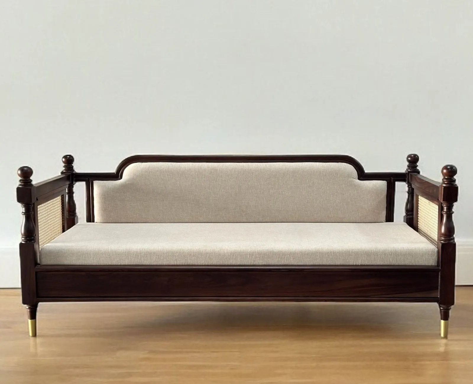Boston Sheesham Wood Rattan Cane three Seater sofa