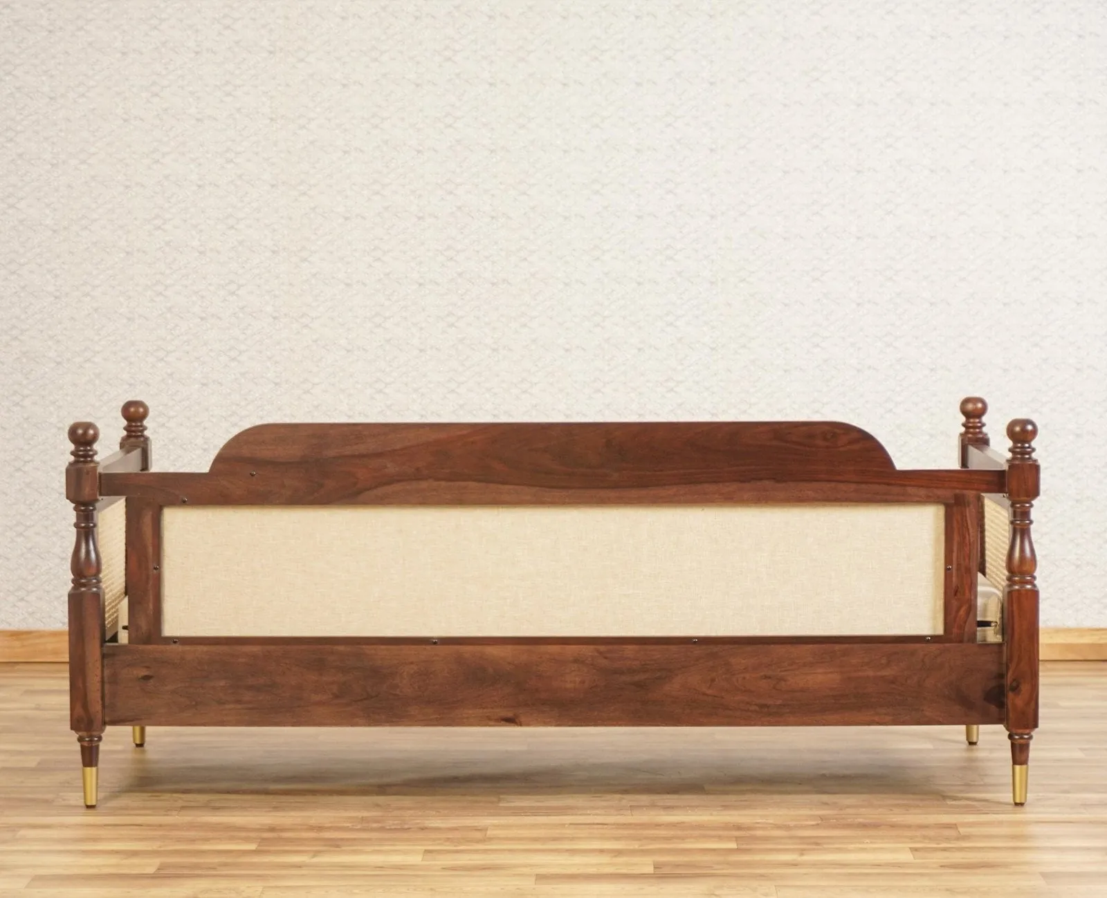 Boston Sheesham Wood Rattan Cane three Seater sofa