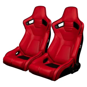 BRAUM Elite-R Racing Seats (Reclining - Red Leatherette) BRR1R-RDBP