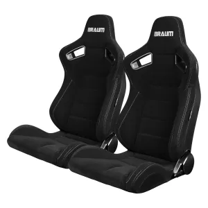 BRAUM Elite Sport Seats (Reclining - Black Jacquard Cloth) BRR1-BFGS