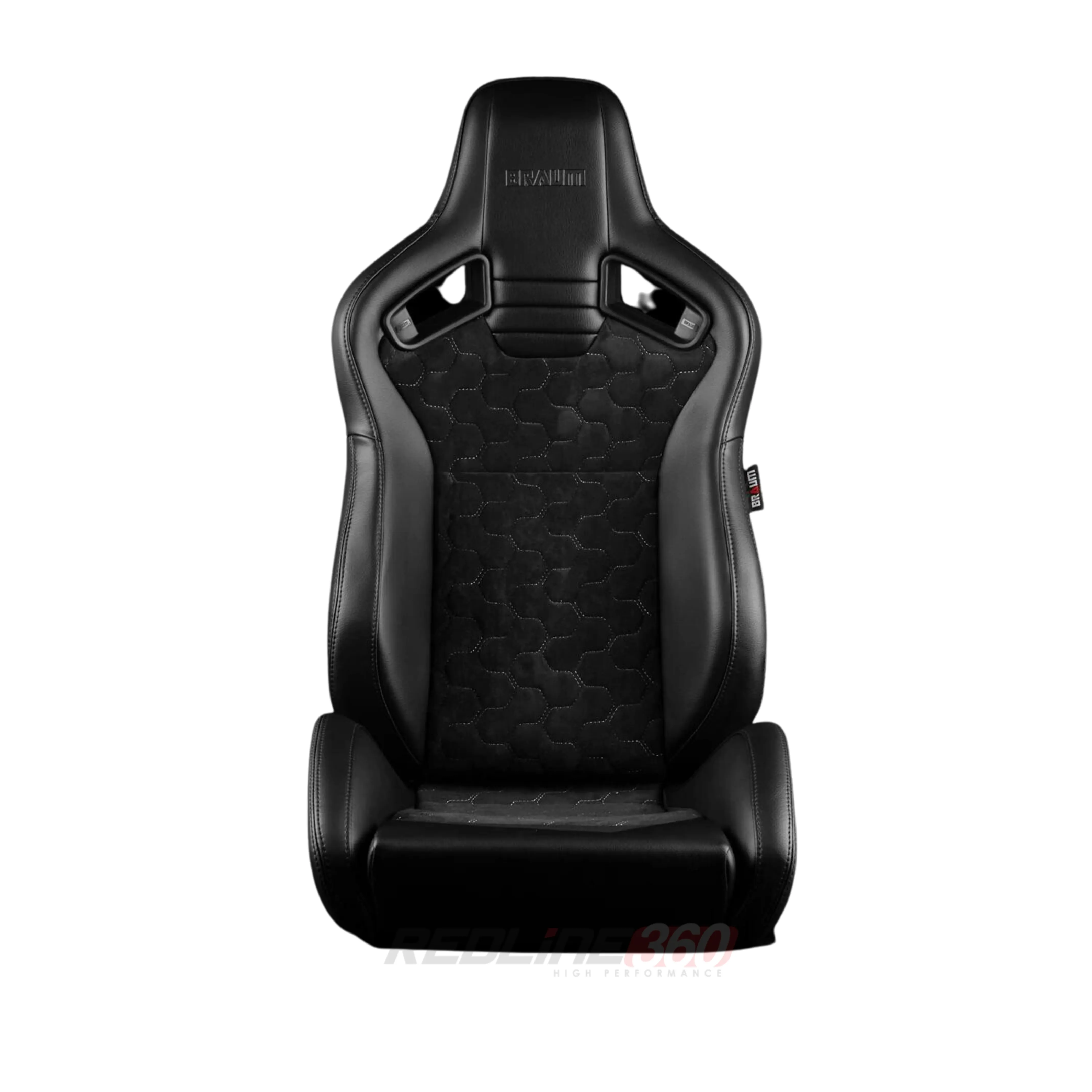 BRAUM Elite V2 Sport Seats (Reclinable - Black Honeycomb Suede) Grey or Red Stitching