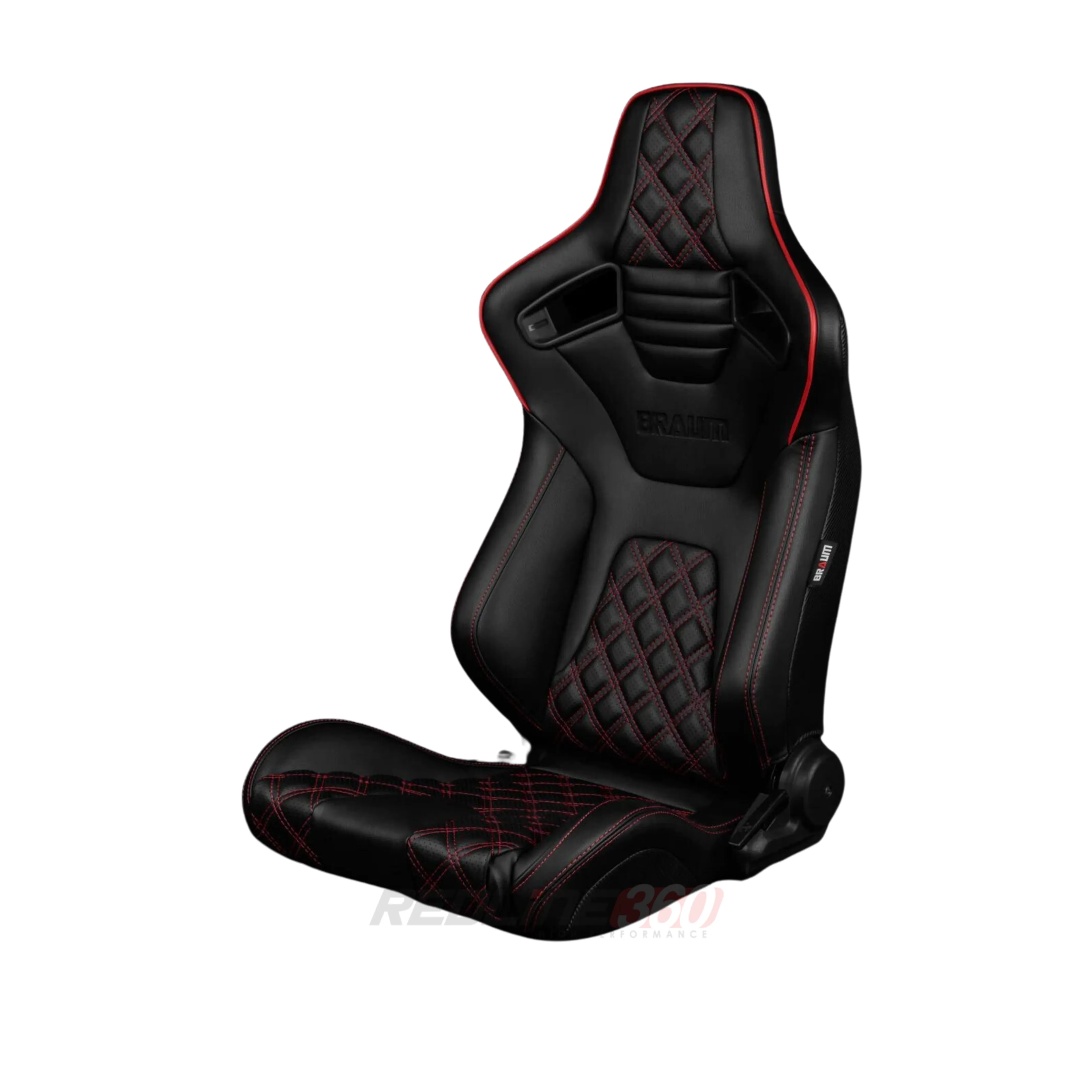 BRAUM Elite V2 Sport Seats (Reclinable - Black Honeycomb Suede) Grey or Red Stitching