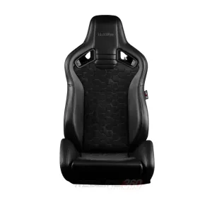 BRAUM Elite V2 Sport Seats (Reclinable - Black Honeycomb Suede) Grey or Red Stitching