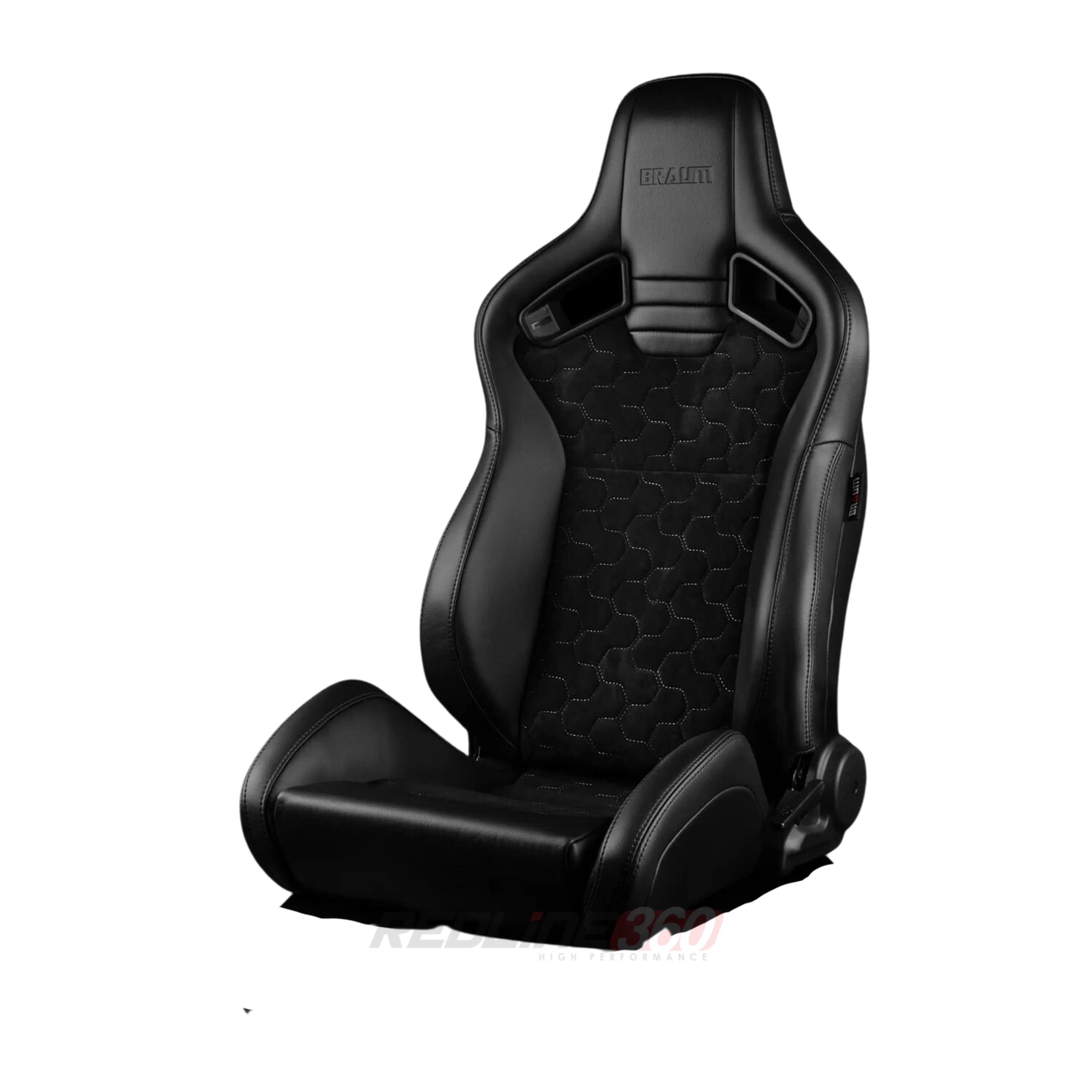 BRAUM Elite V2 Sport Seats (Reclinable - Black Honeycomb Suede) Grey or Red Stitching