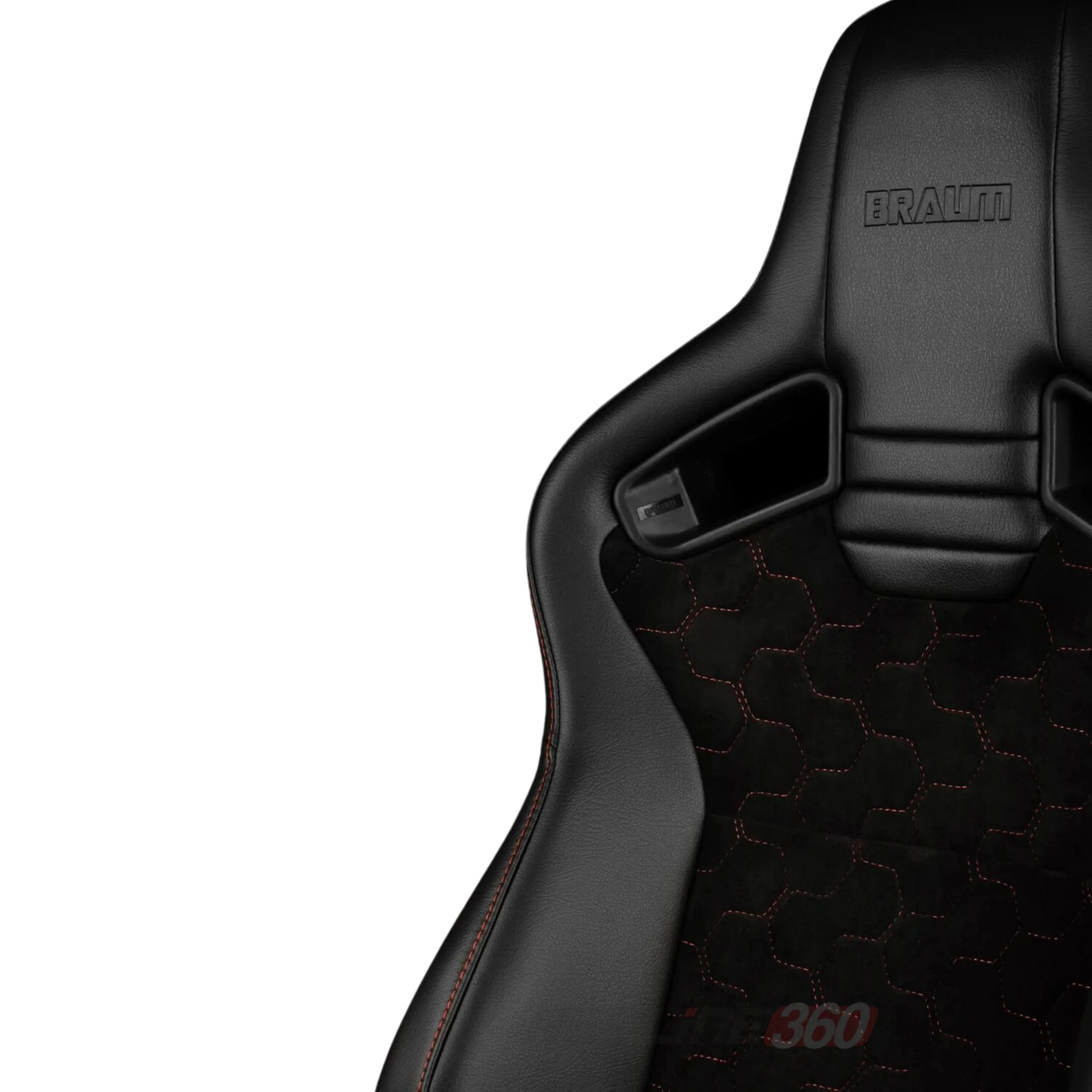 BRAUM Elite V2 Sport Seats (Reclinable - Black Honeycomb Suede) Grey or Red Stitching