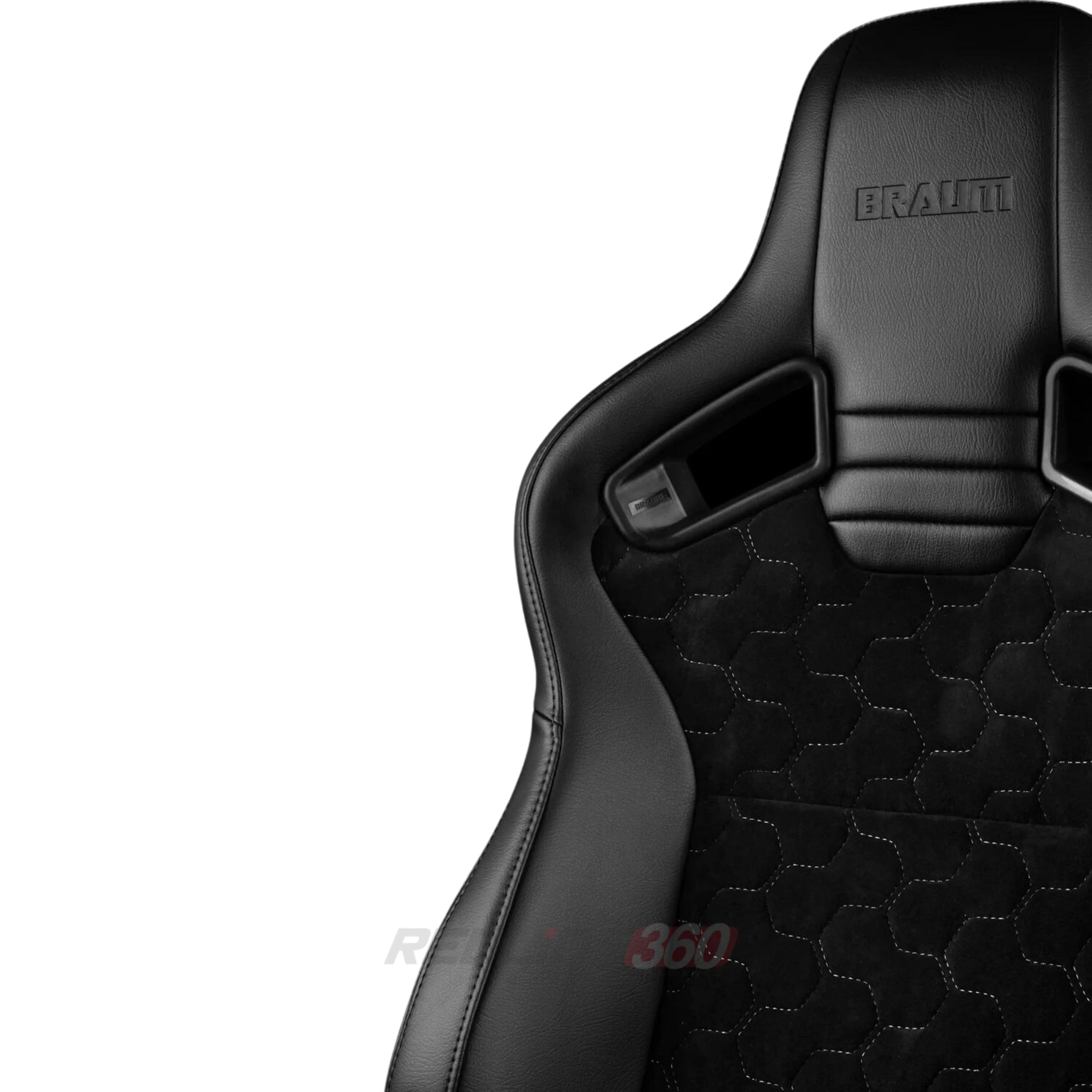 BRAUM Elite V2 Sport Seats (Reclinable - Black Honeycomb Suede) Grey or Red Stitching
