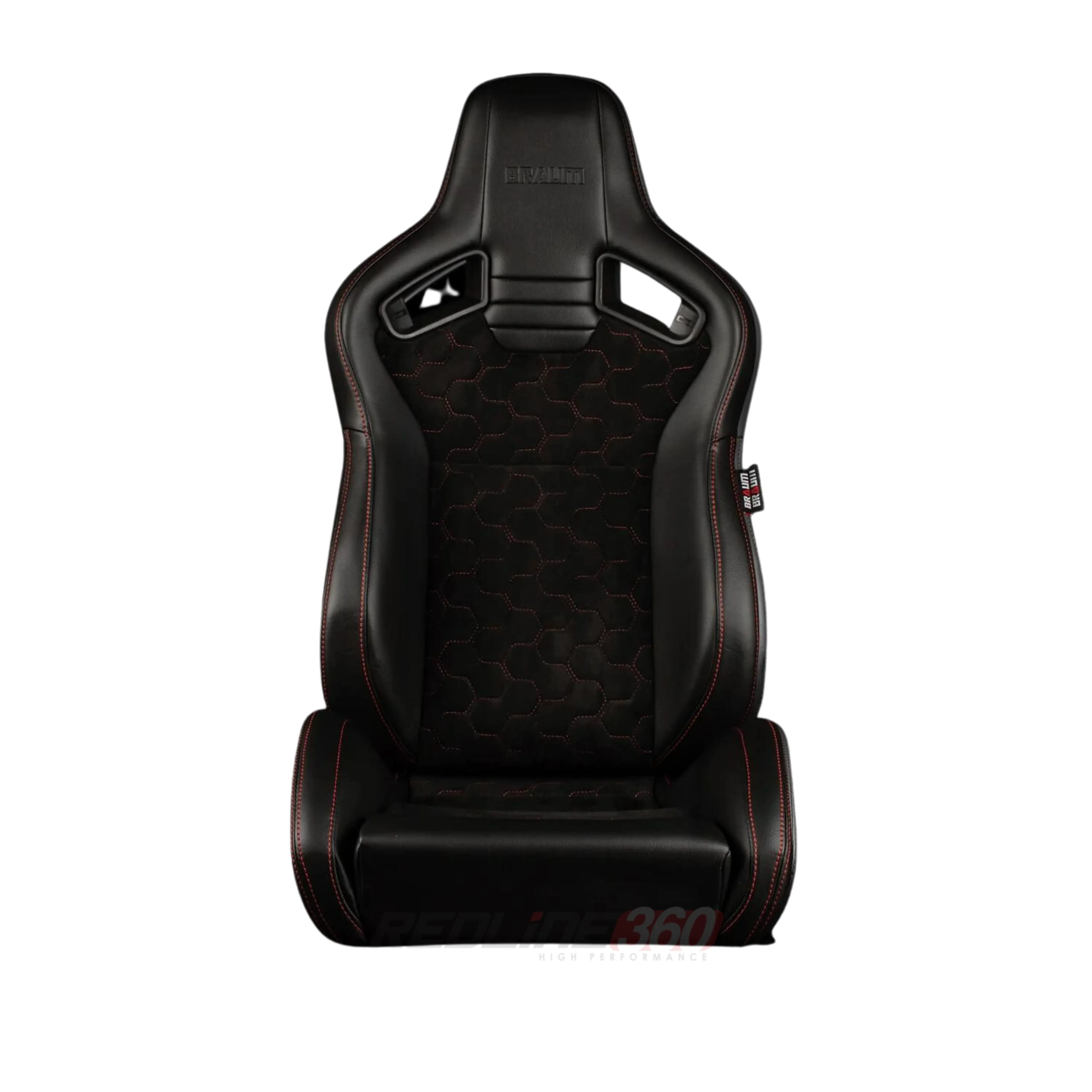 BRAUM Elite V2 Sport Seats (Reclinable - Black Honeycomb Suede) Grey or Red Stitching