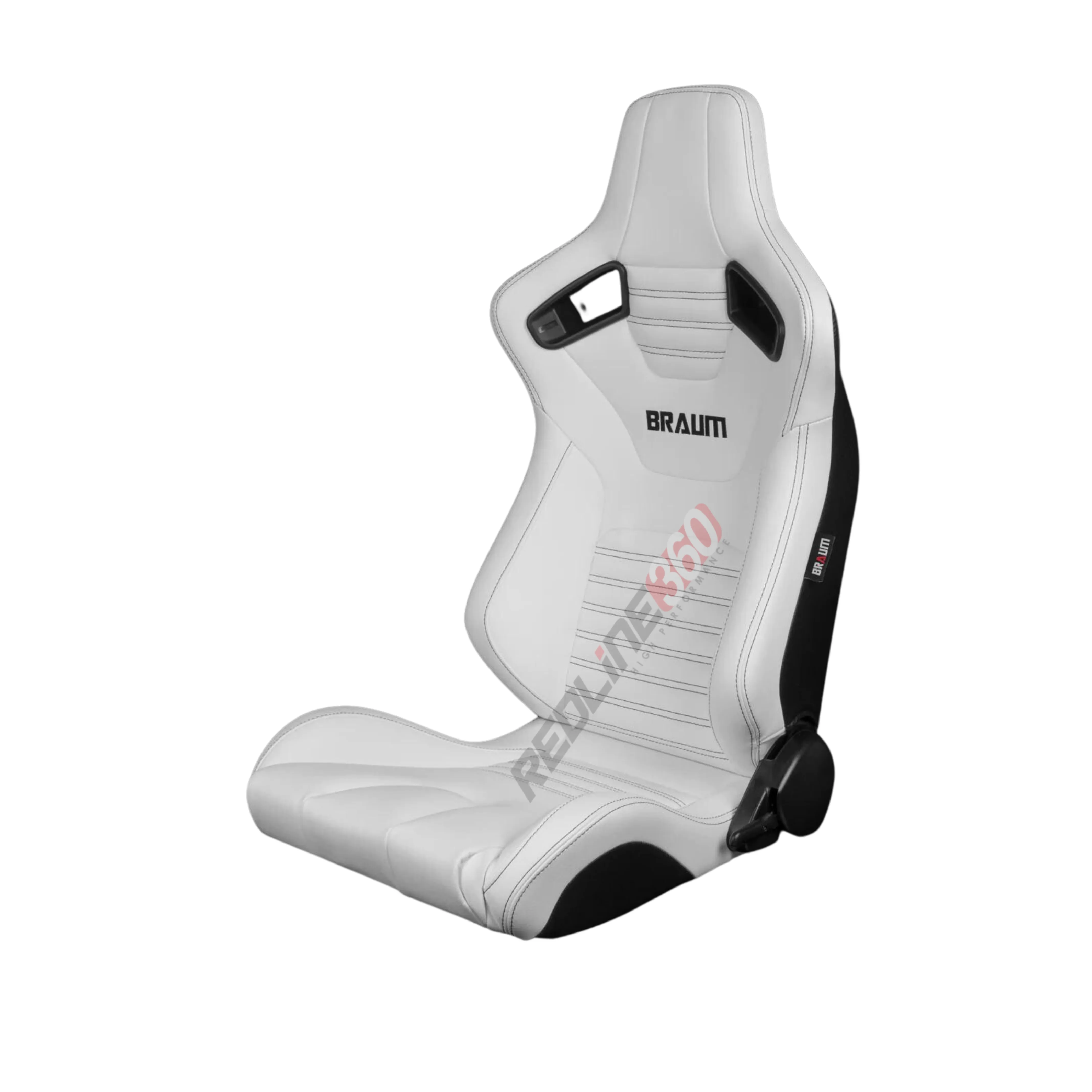 BRAUM Elite-X Racing Seats (Reclinable - White Leatherette w/ Black Stitching) BRR1X-WHBS