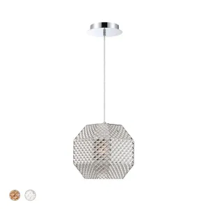 Catalda 9 in. Pendant Light Chrome Finish Smoke Shade
