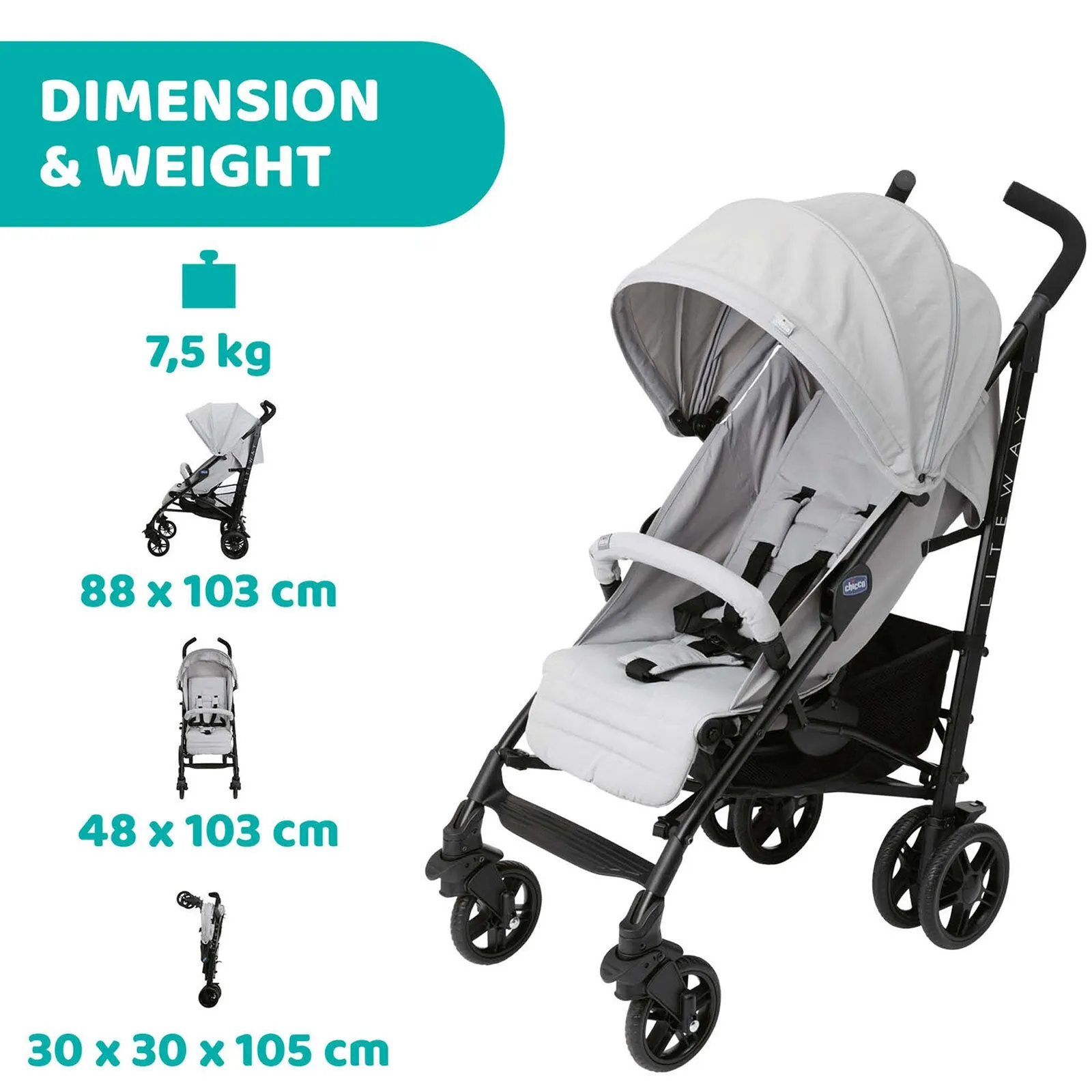 Chicco Liteway 4 Complete - Grey