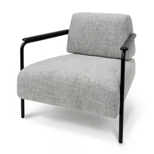 Constance Fabric Armchair - Light Spec Grey with Black Legs