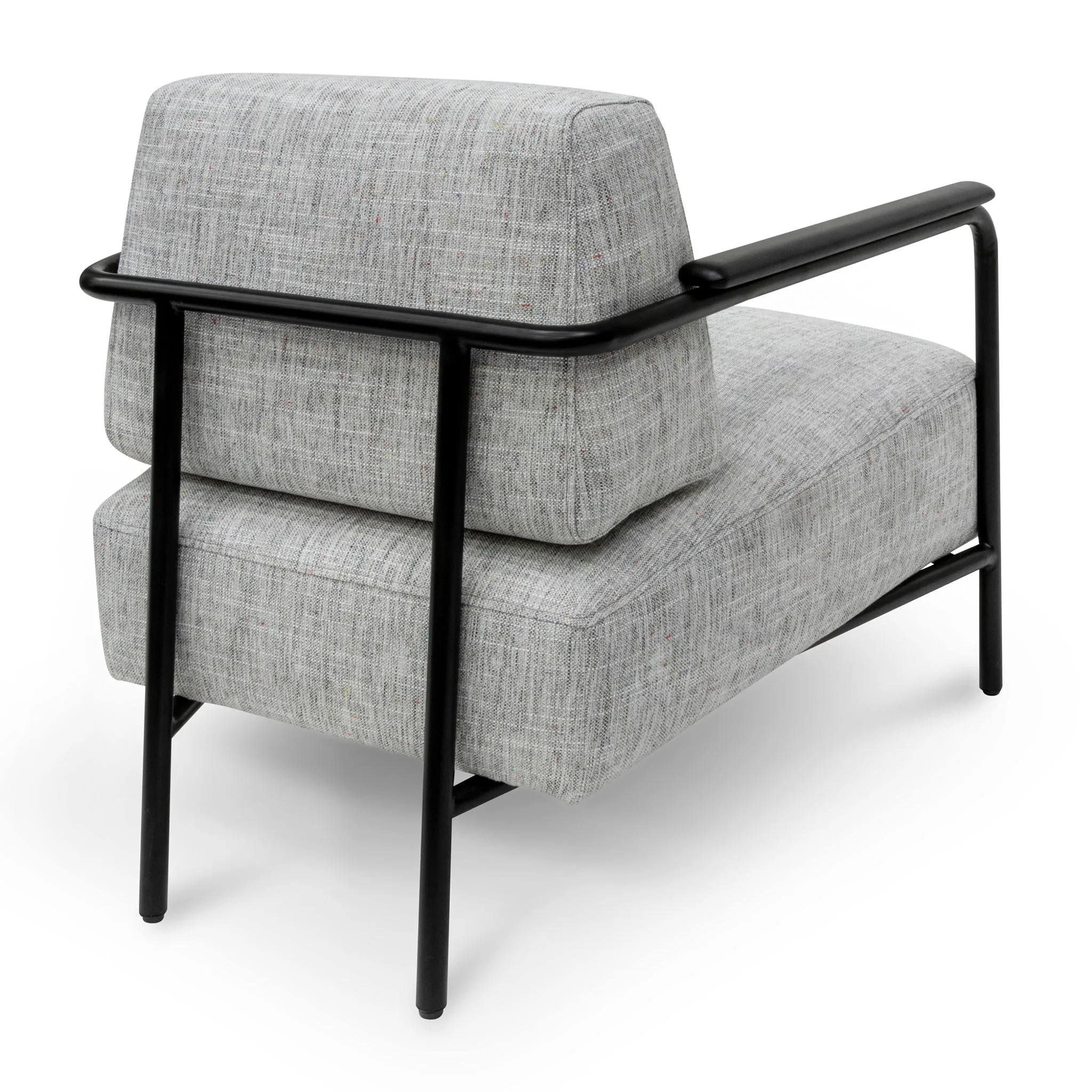 Constance Fabric Armchair - Light Spec Grey with Black Legs
