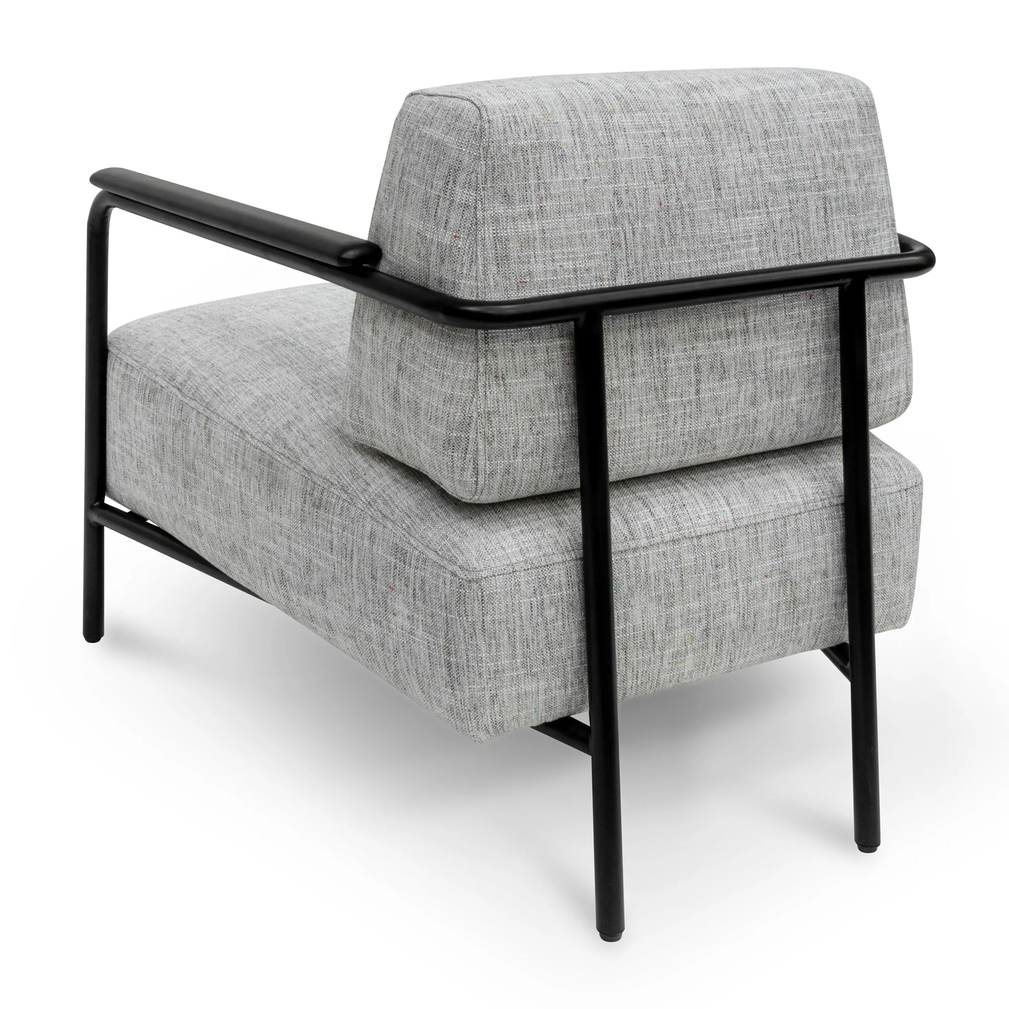 Constance Fabric Armchair - Light Spec Grey with Black Legs
