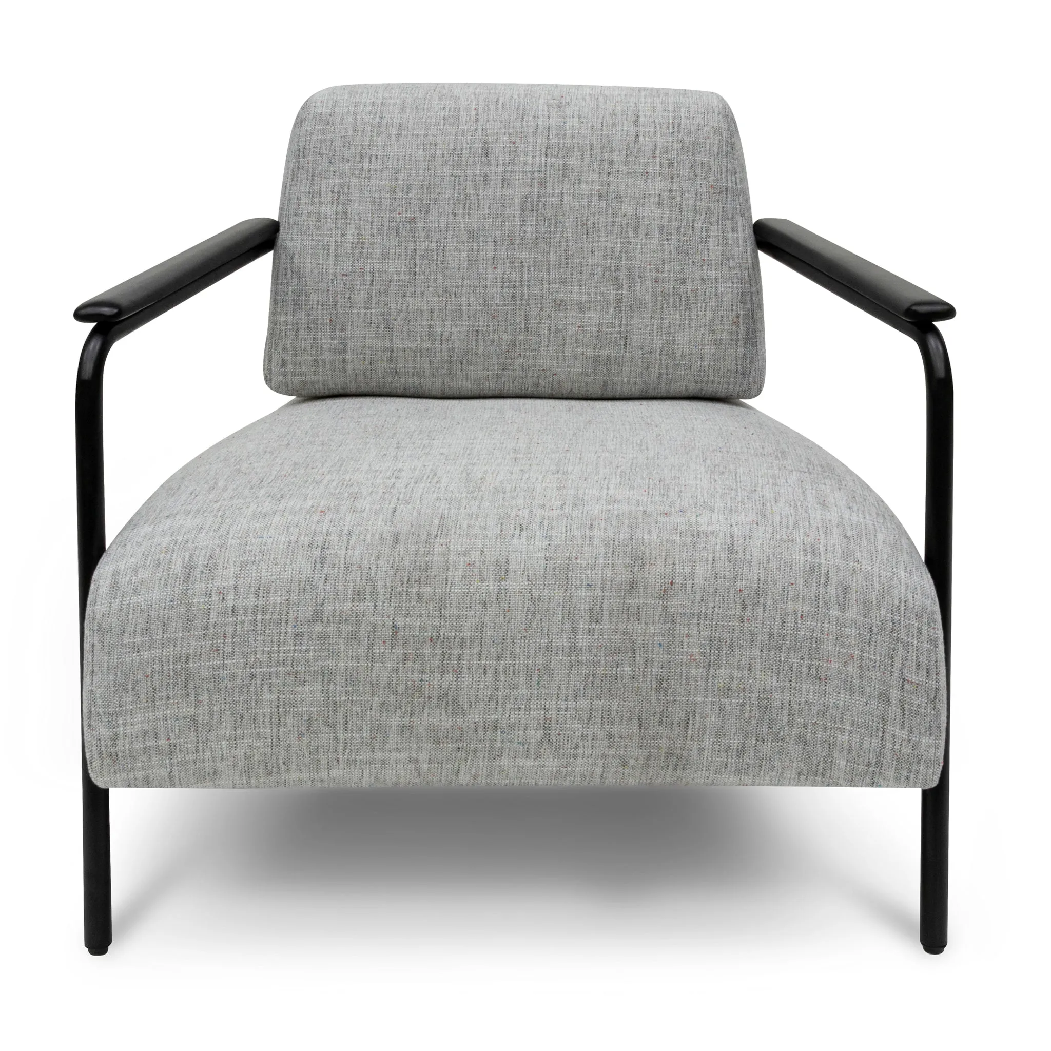 Constance Fabric Armchair - Light Spec Grey with Black Legs