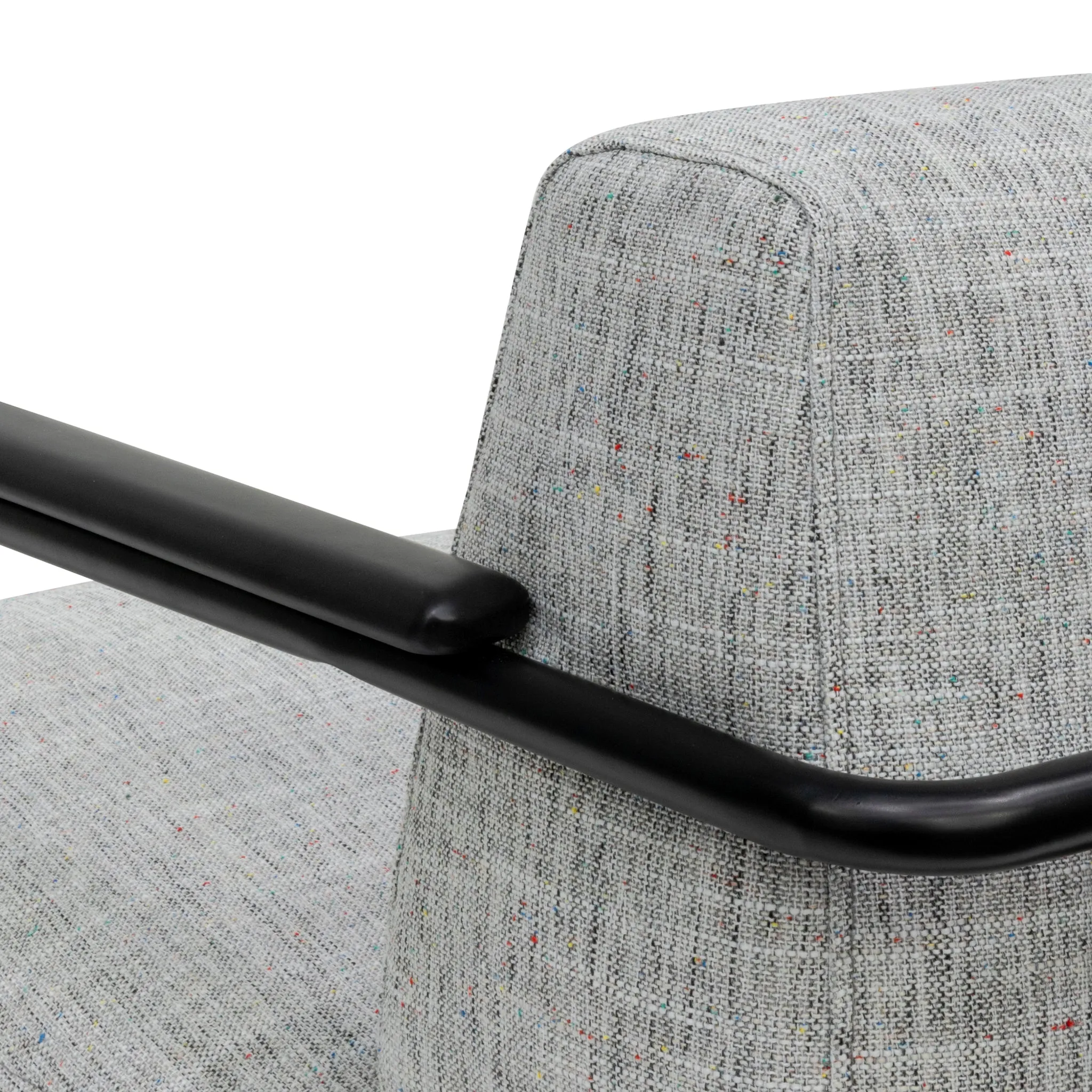Constance Fabric Armchair - Light Spec Grey with Black Legs