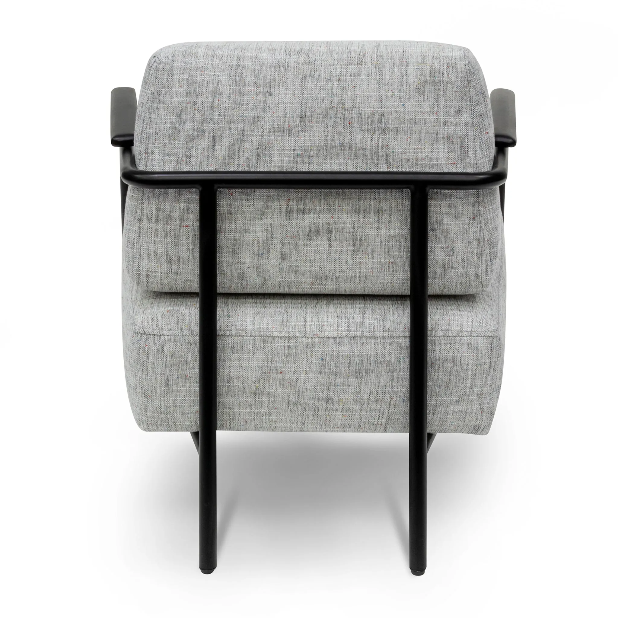 Constance Fabric Armchair - Light Spec Grey with Black Legs