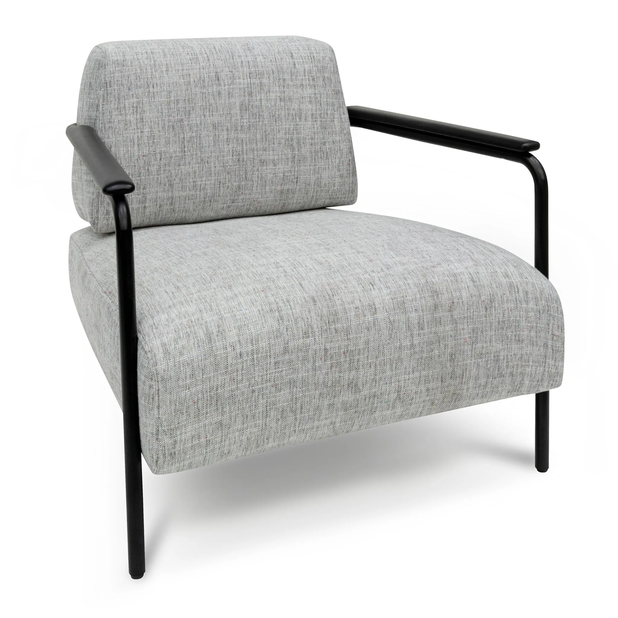 Constance Fabric Armchair - Light Spec Grey with Black Legs