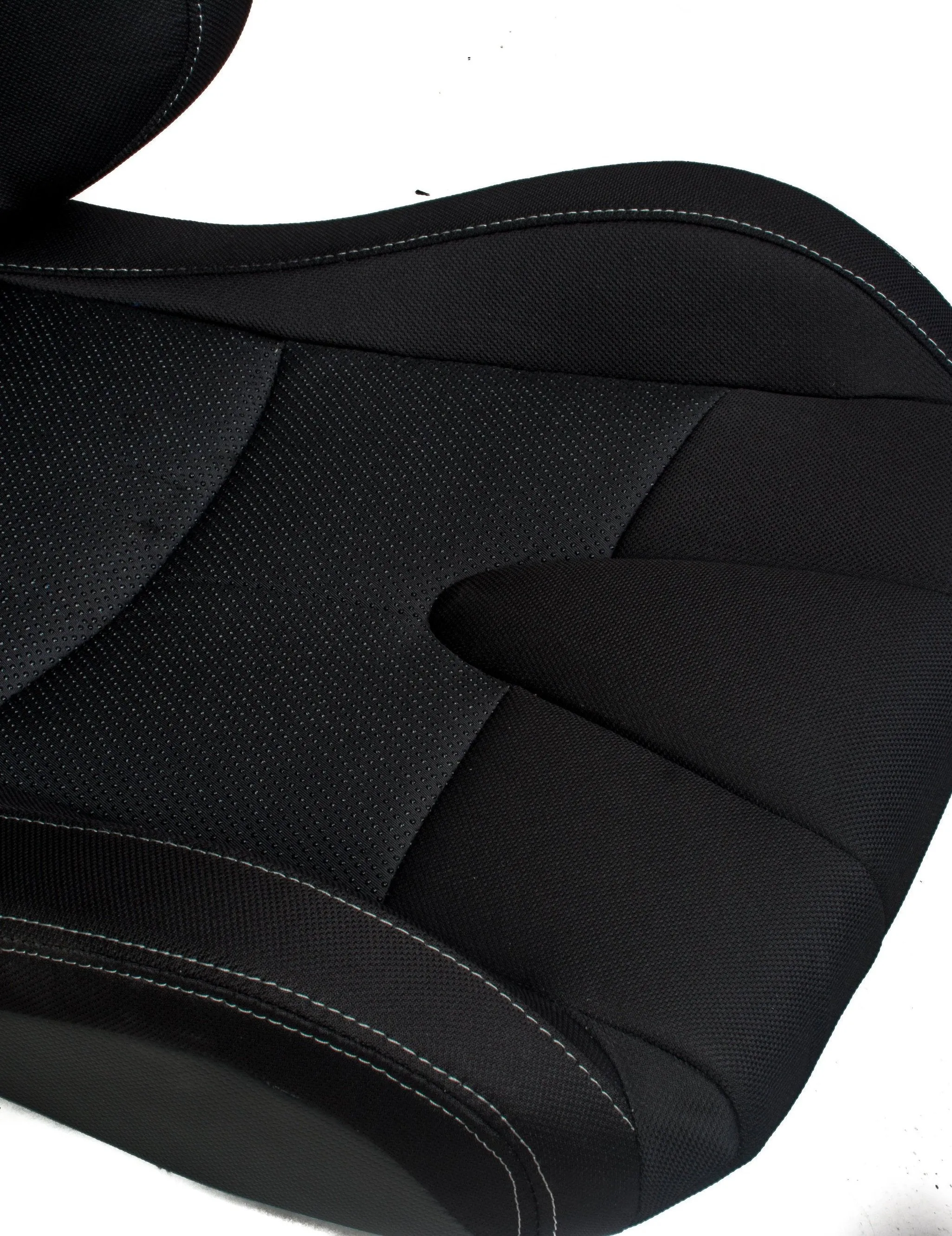 CPA2009RS Cipher Racing Seats Black Cloth Carbon Fiber w/ Gray Stitching - Pair (NEW!)----OUT OF STOCK