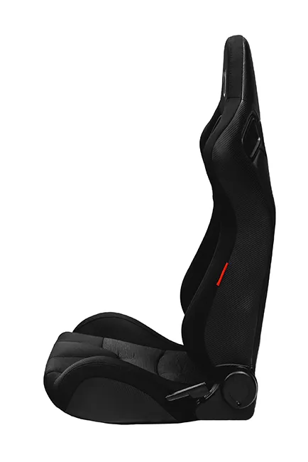 CPA2009RS Cipher Racing Seats Black Cloth Carbon Fiber w/ Gray Stitching - Pair (NEW!)----OUT OF STOCK