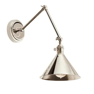 Ellerbeck 10" 1-Light Wall Sconce, Polished Nickel Finish