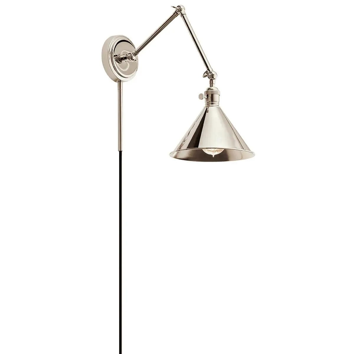 Ellerbeck 10" 1-Light Wall Sconce, Polished Nickel Finish