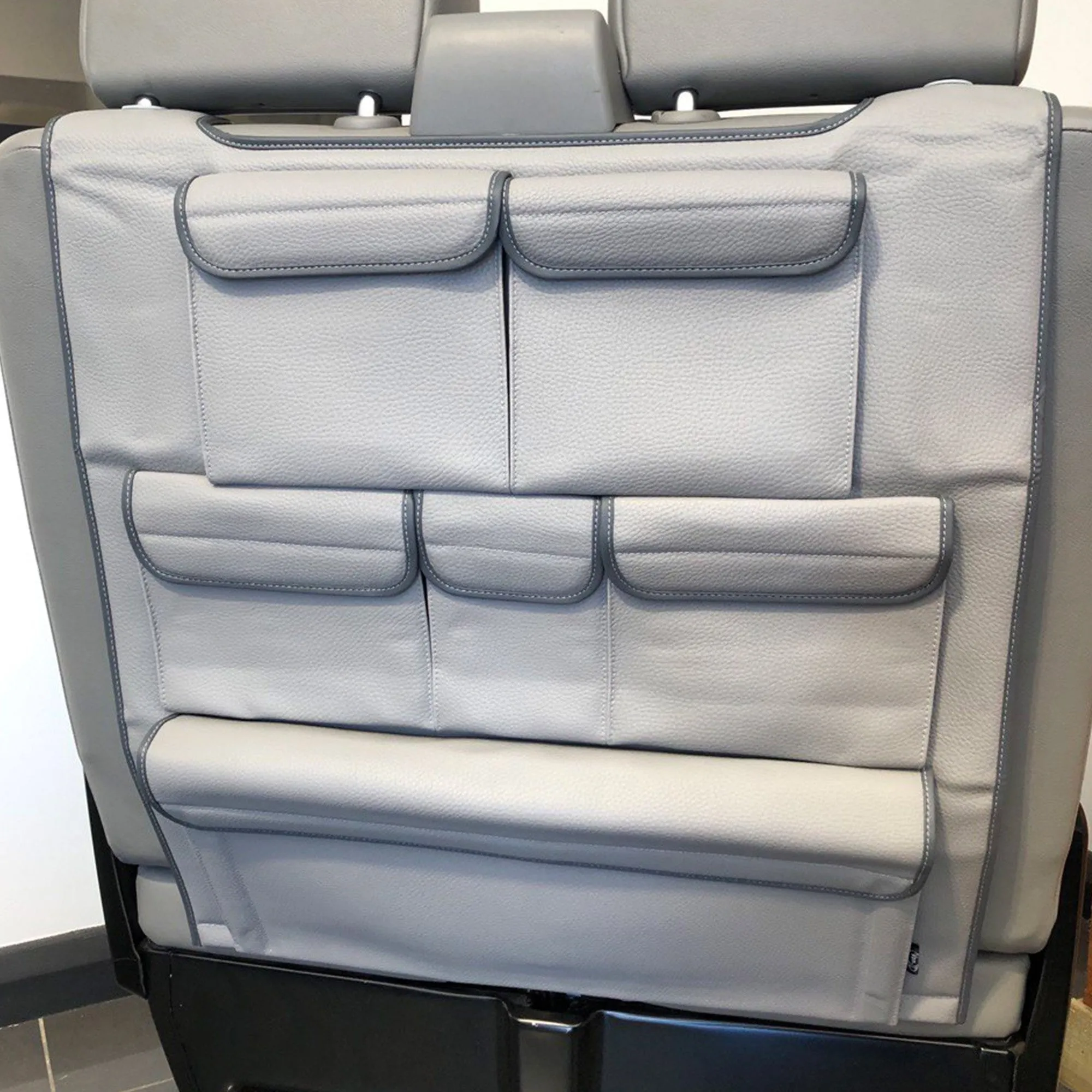 For Ford Transit Custom Double Seat Leatherette Back Seat Organiser