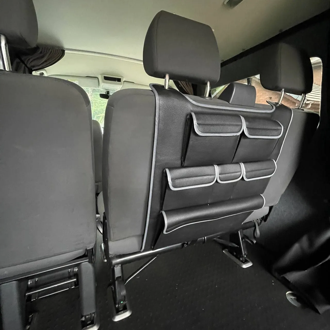 For Ford Transit Custom Double Seat Leatherette Back Seat Organiser
