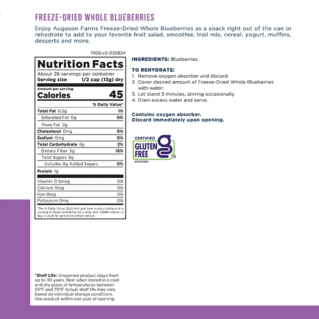 Freeze Dried Whole Blueberries
