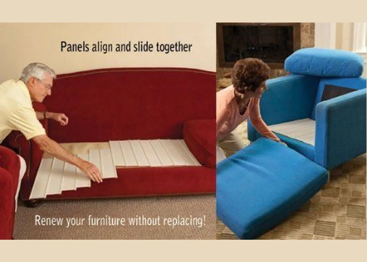 Furniture Fix Seat and Cushion Support - 6 Interlocking Panels for Ultimate Comfort