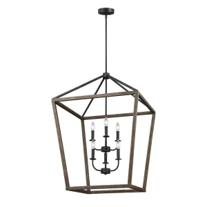 Gannet 26 in. 6 Lights Pendant Light -Black finish