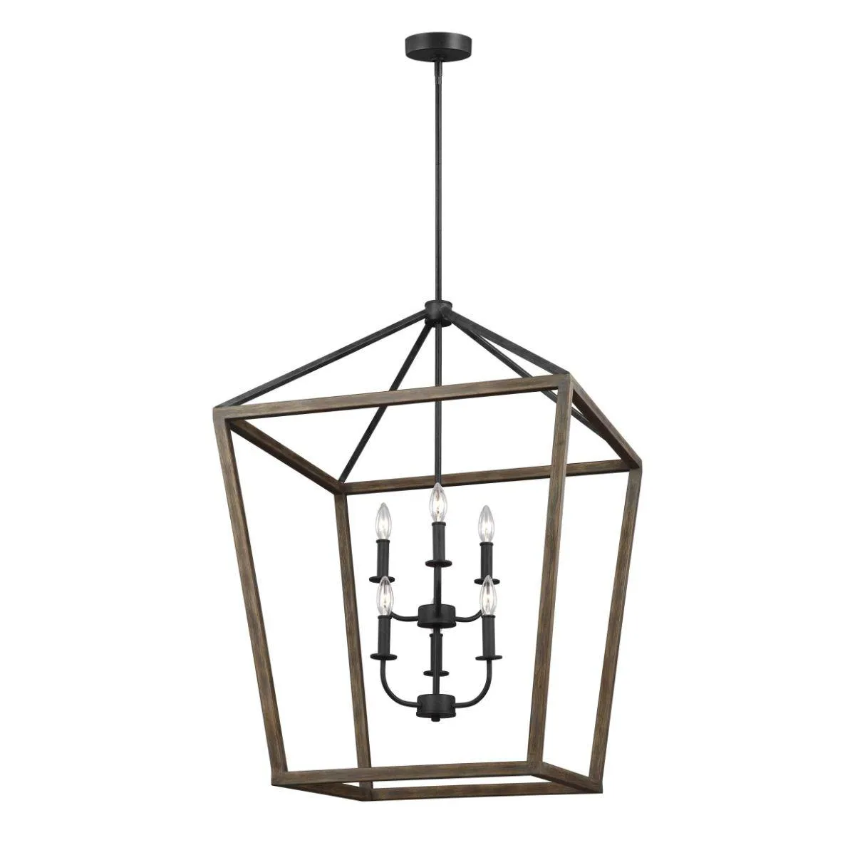 Gannet 26 in. 6 Lights Pendant Light -Black finish