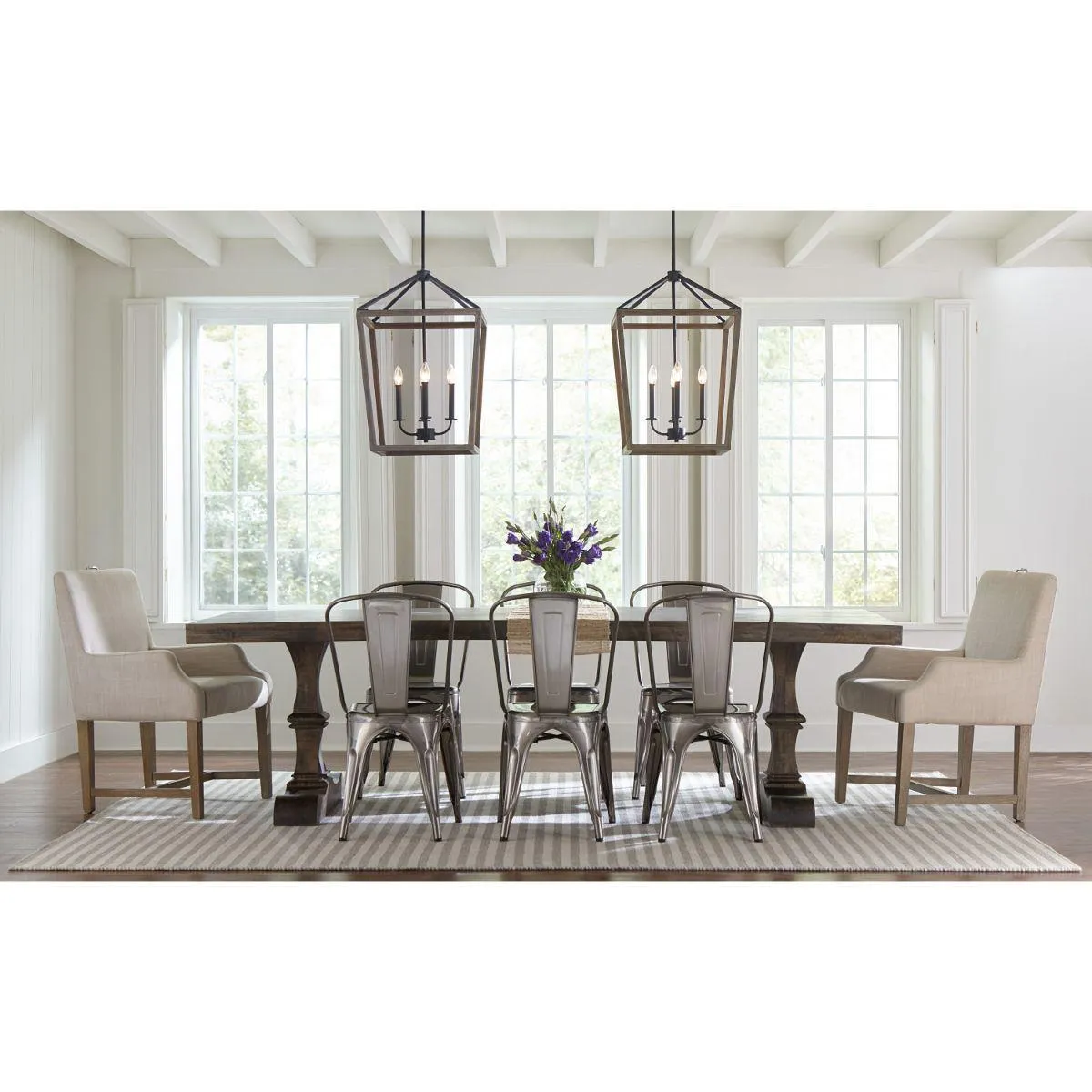 Gannet 26 in. 6 Lights Pendant Light -Black finish