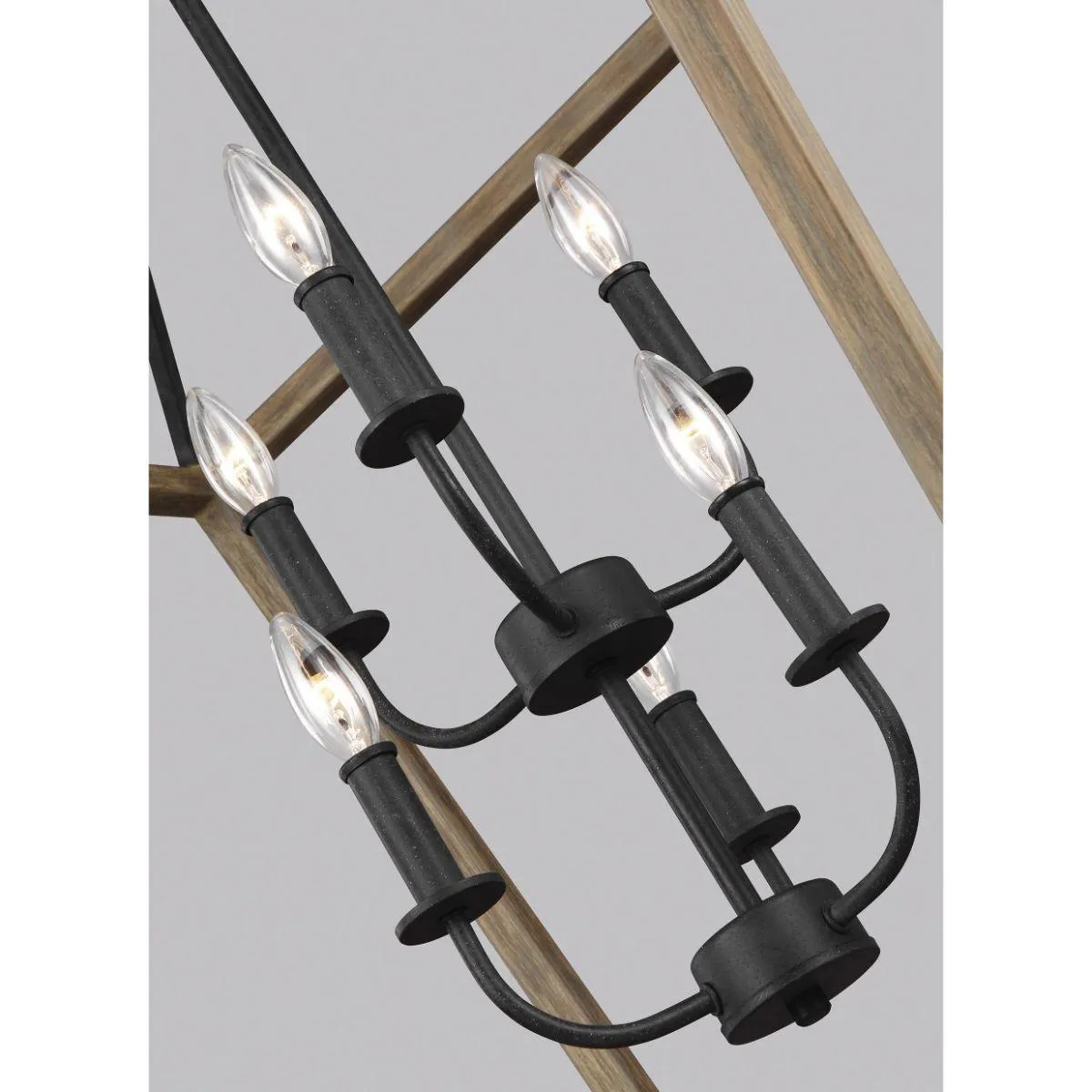 Gannet 26 in. 6 Lights Pendant Light -Black finish