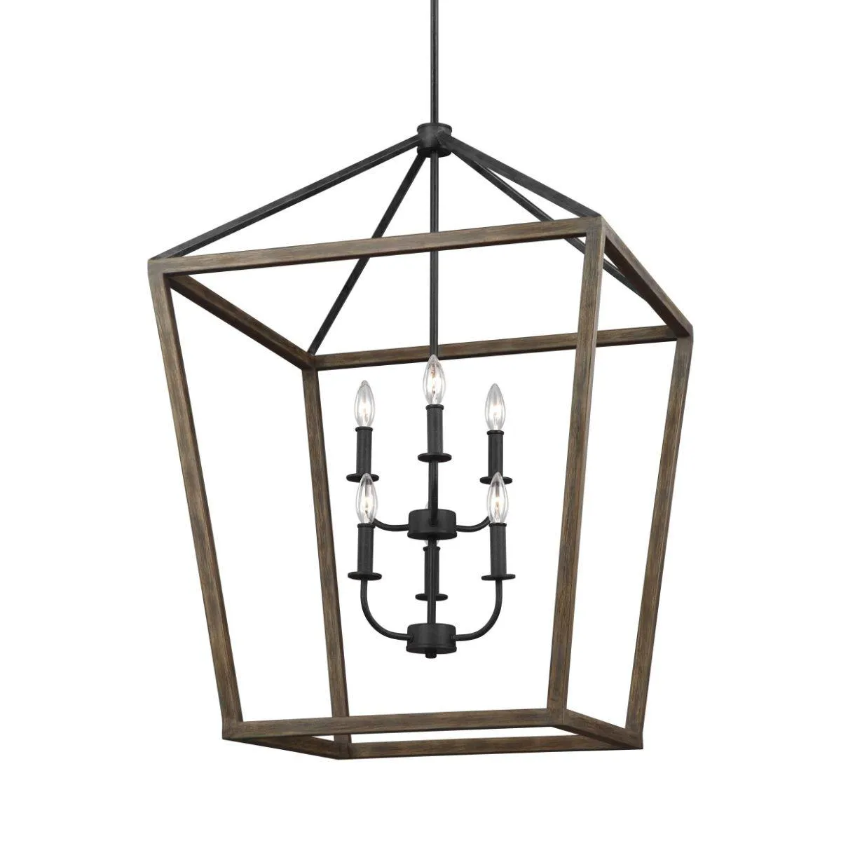 Gannet 26 in. 6 Lights Pendant Light -Black finish