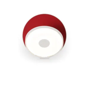 Gravy 5 in. LED Wall Light Hardwire Matte White Body Matte Red Plate