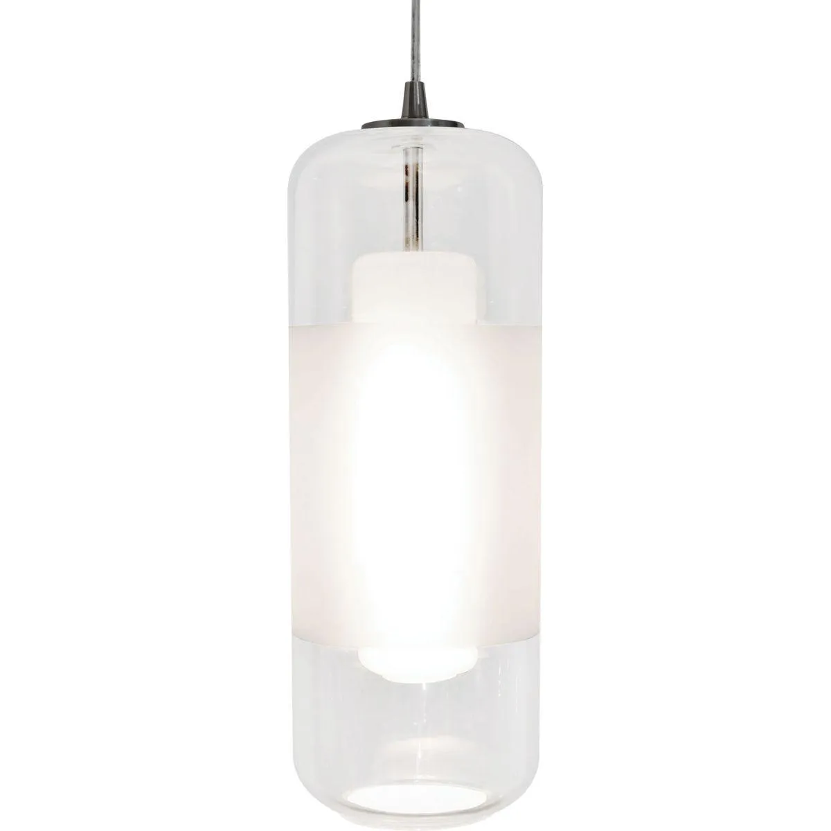 Hermosa 6 in. LED Pendant Light 120-277V 4000K Satin Nickel finish with Clear & White shade