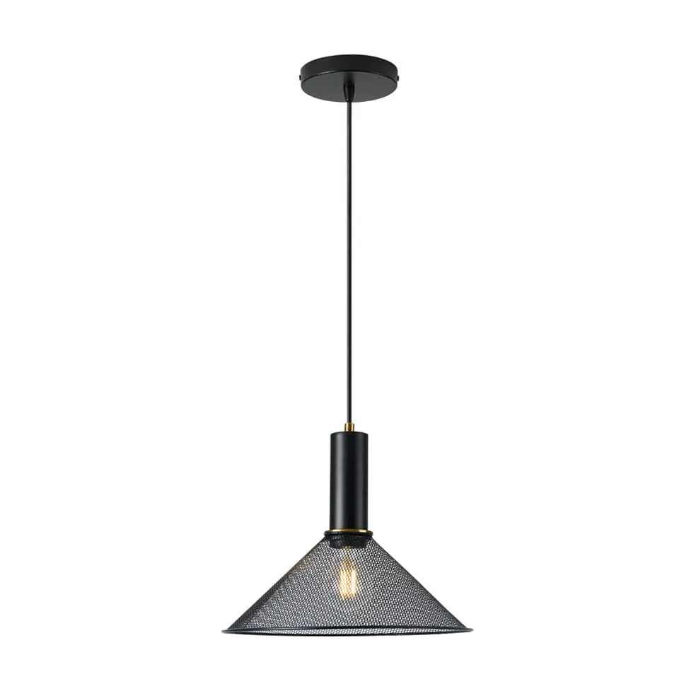 Jenkins Metal Pendant Light Black | Cement