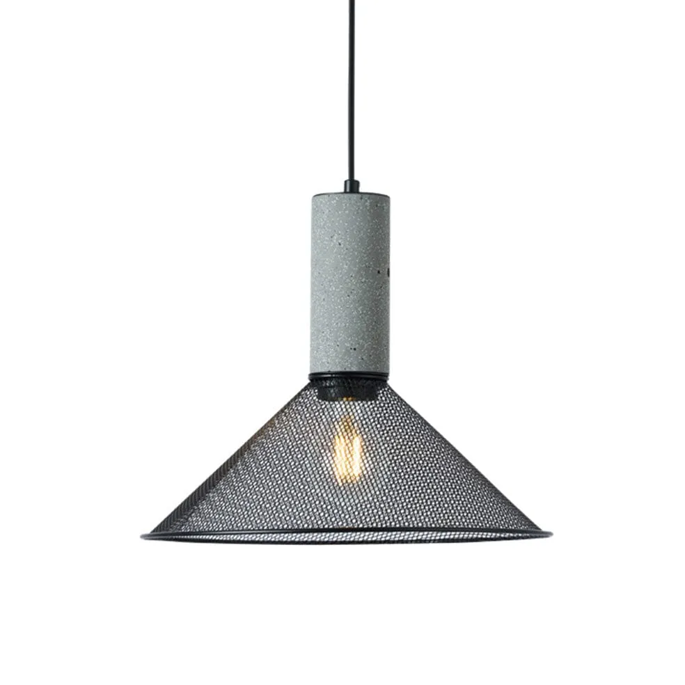 Jenkins Metal Pendant Light Black | Cement
