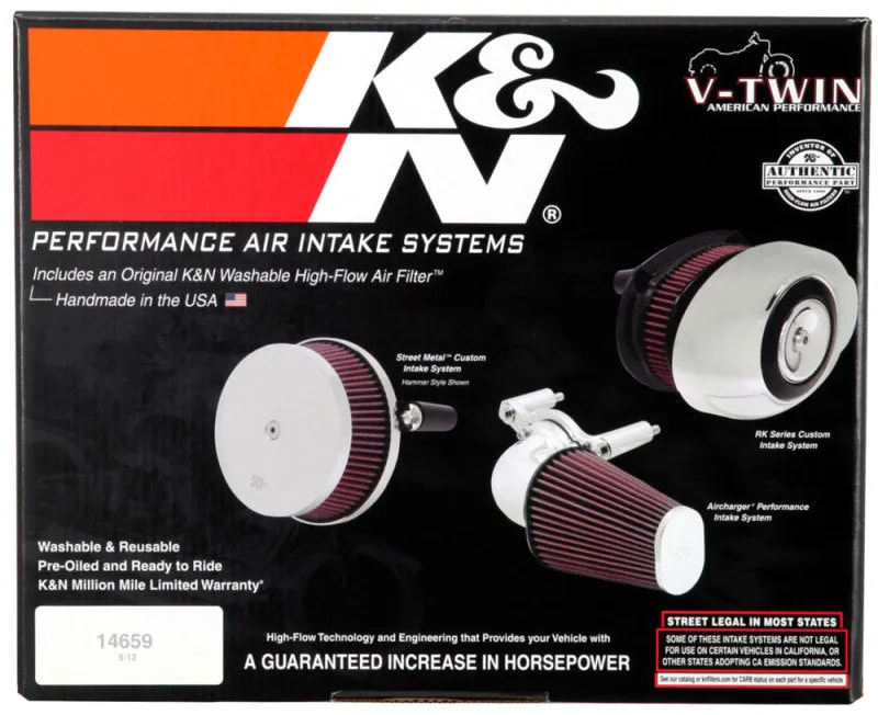 K&N 01-14 Harley Davidson Softail/DYNA FL Performance Intake Kit 57-1125P