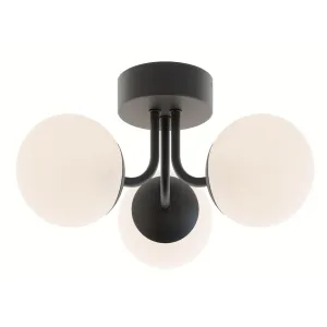 Metropolitan 16 in. 3 Lights LED Semi flush Mount Light Black Finish