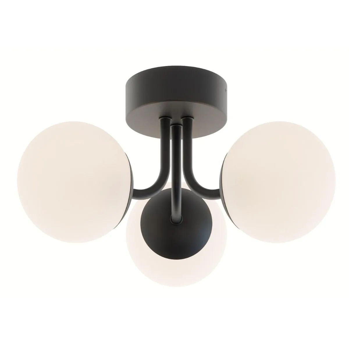 Metropolitan 16 in. 3 Lights LED Semi flush Mount Light Black Finish