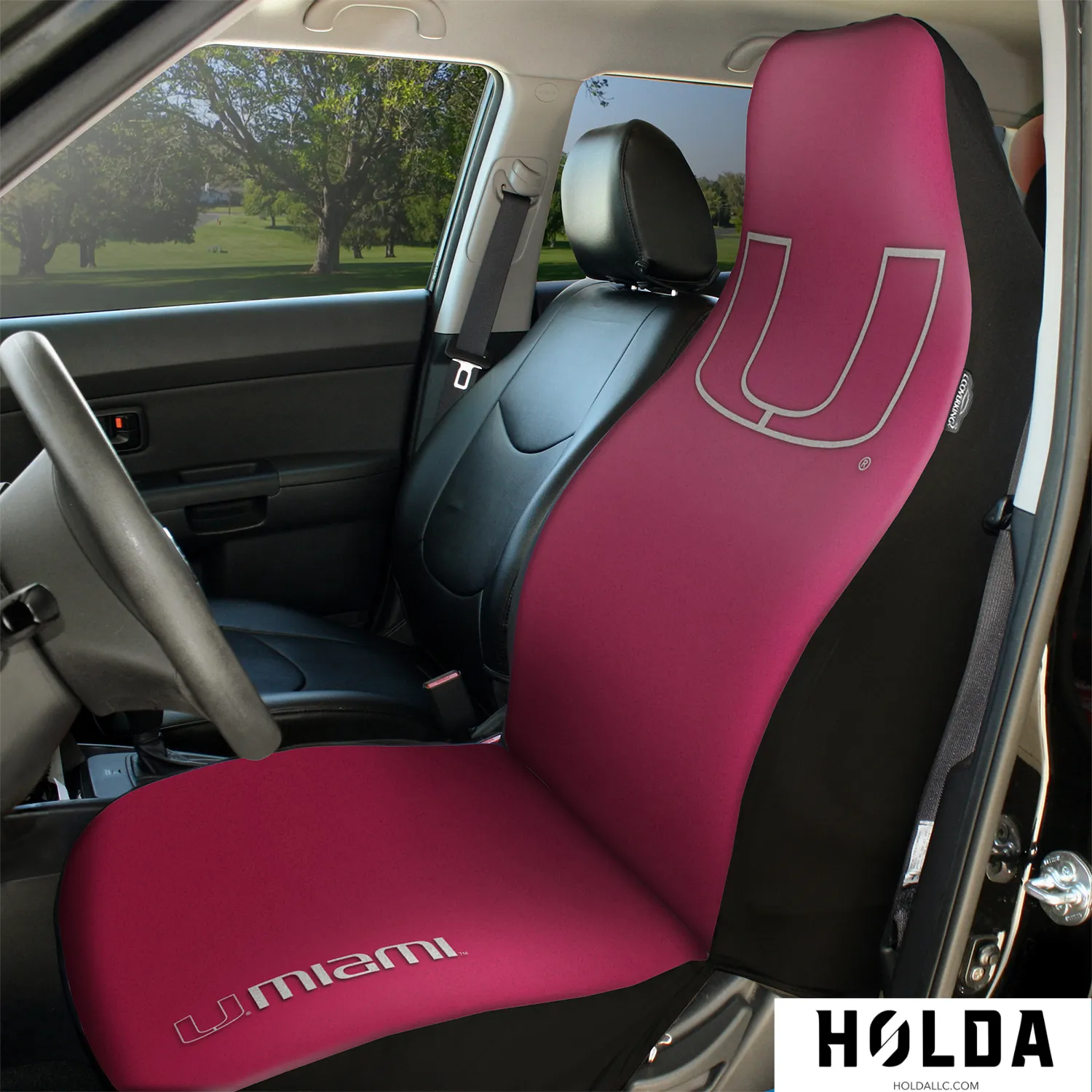 Miami Hurricanes Universal Seat Cover - Premium Ultimate Suede
