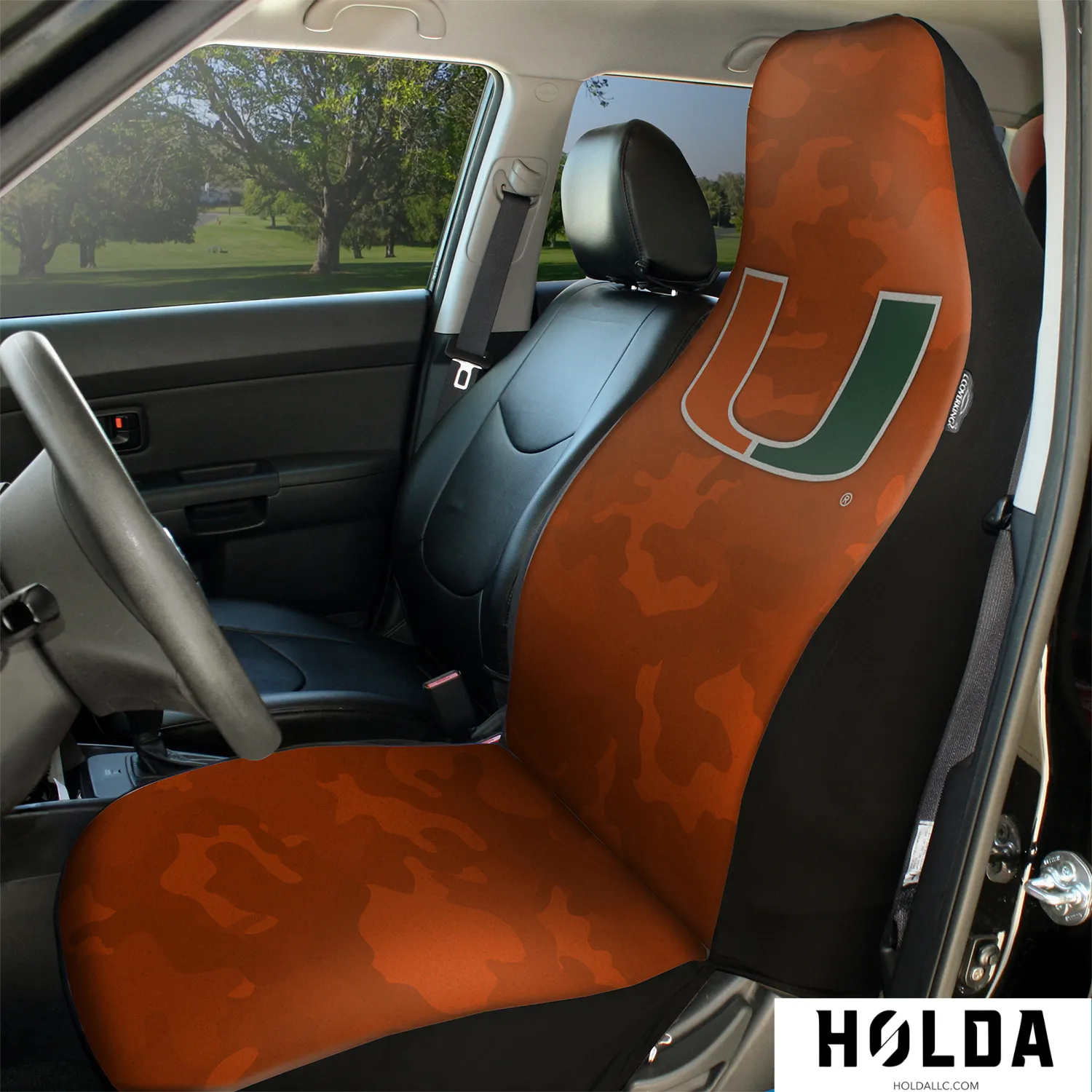 Miami Hurricanes Universal Seat Cover - Premium Ultimate Suede