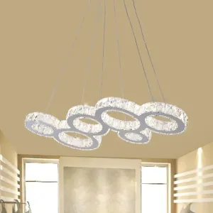 Modern Bubble LED Pendant Lighting – Stainless Steel Crystal Hanging Light over Island