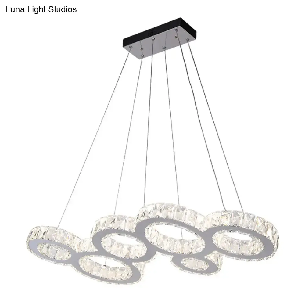 Modern Bubble LED Pendant Lighting – Stainless Steel Crystal Hanging Light over Island